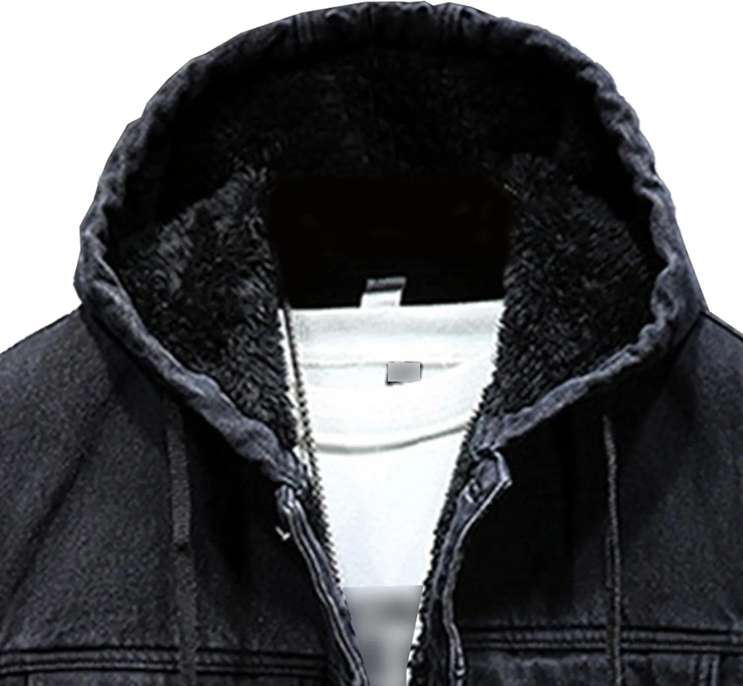 Maiyifu-GJ Hoodie Jean Jacket For Men Long Sleeve Distressed Trucker Outwear Casual Slim Fit Denim Jacket With Hood