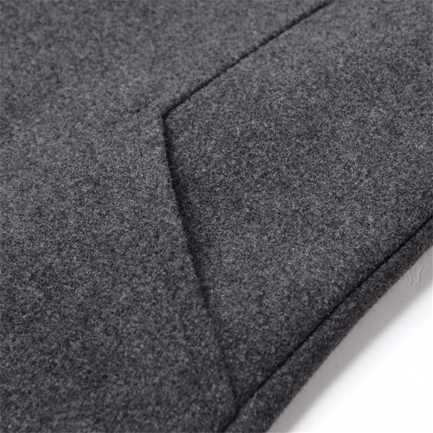Maiyifu-GJ Men's Mid-Length Single Breasted Coat Notch Lapel Slim Top Pea Coats Winter Windproof Business Trench Overcoat