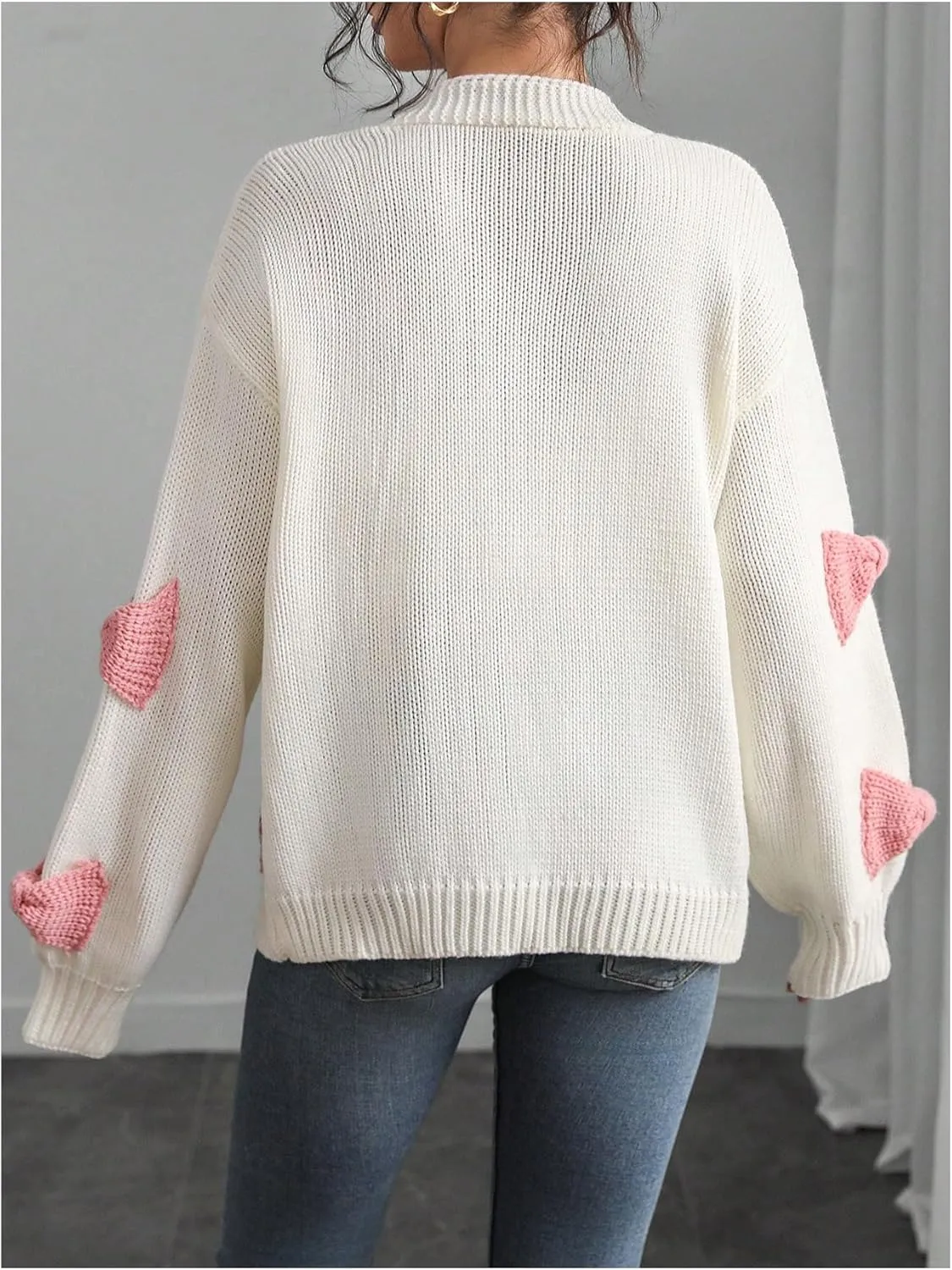 MakeMeChic Women's Bow Open Front Cardigan Sweater Long Sleeve Cute Outerwear