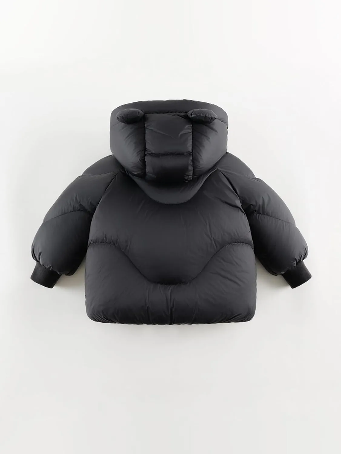 marc & janie Baby Girls French Ultralight Bear Ears Hooded Down Jacket Long Sleeve Zipper Coat Warm Soft Outerwear 241199