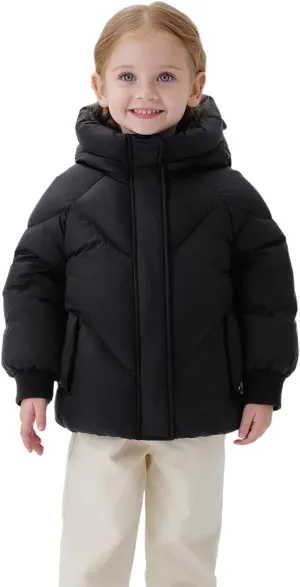 marc & janie Baby Girls French Ultralight Bear Ears Hooded Down Jacket Long Sleeve Zipper Coat Warm Soft Outerwear 241199