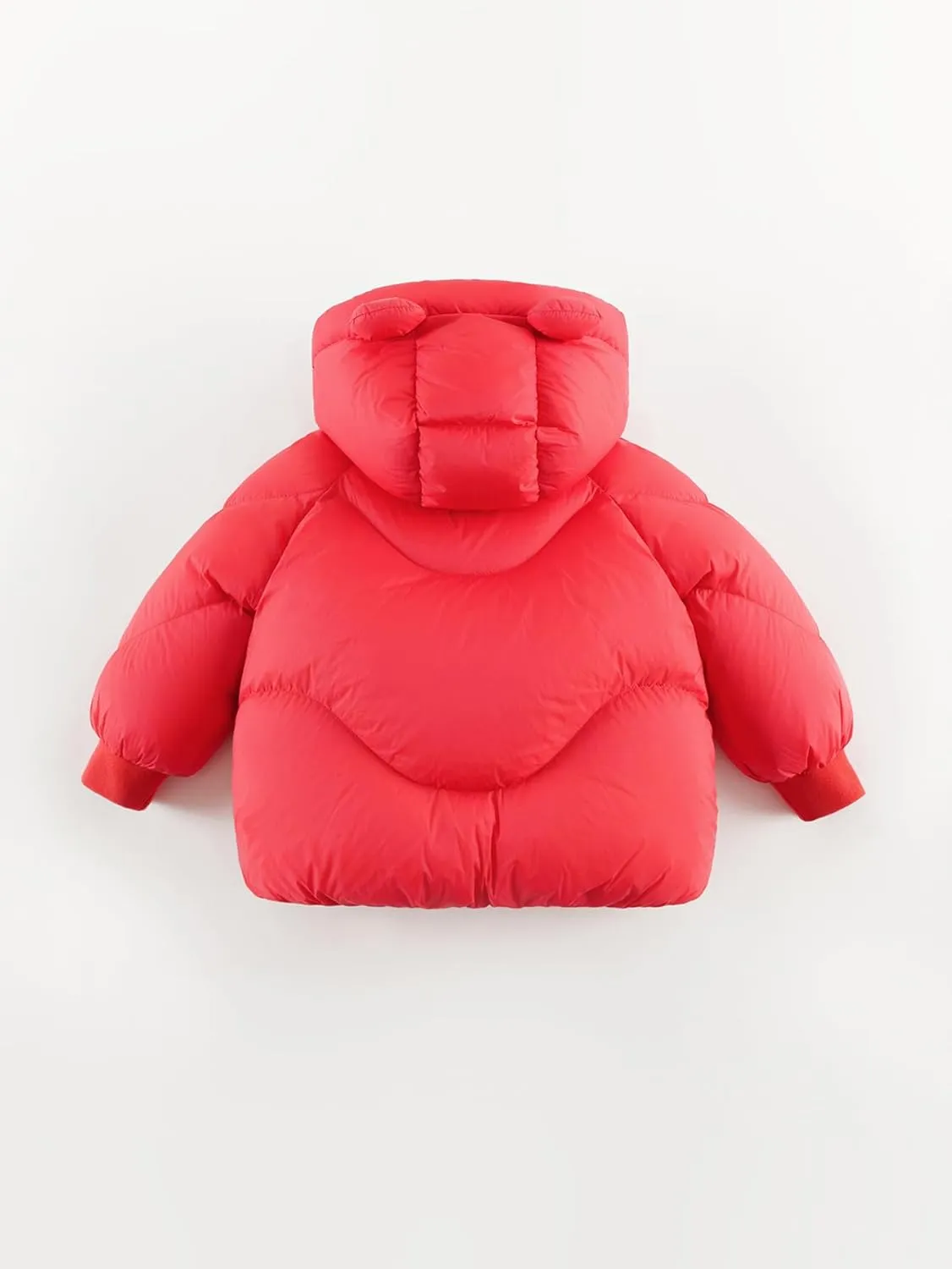 marc & janie Baby Girls French Ultralight Bear Ears Hooded Down Jacket Long Sleeve Zipper Coat Warm Soft Outerwear 241199