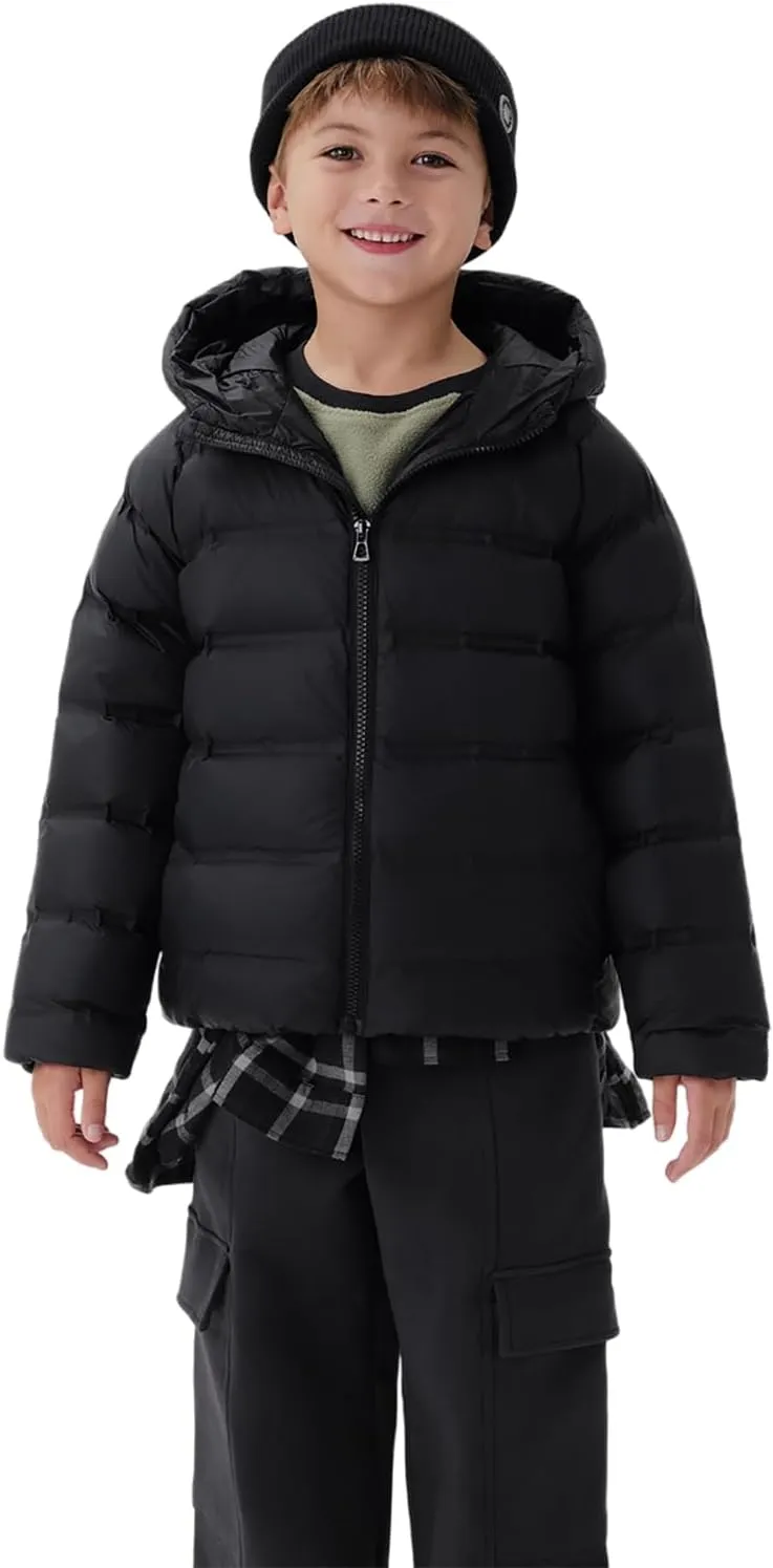 marc & janie Boys Girls Outdoor Hooded Ultralight Down Jacket Long Sleeve Zip Coat Warm Soft Outerwear 241570