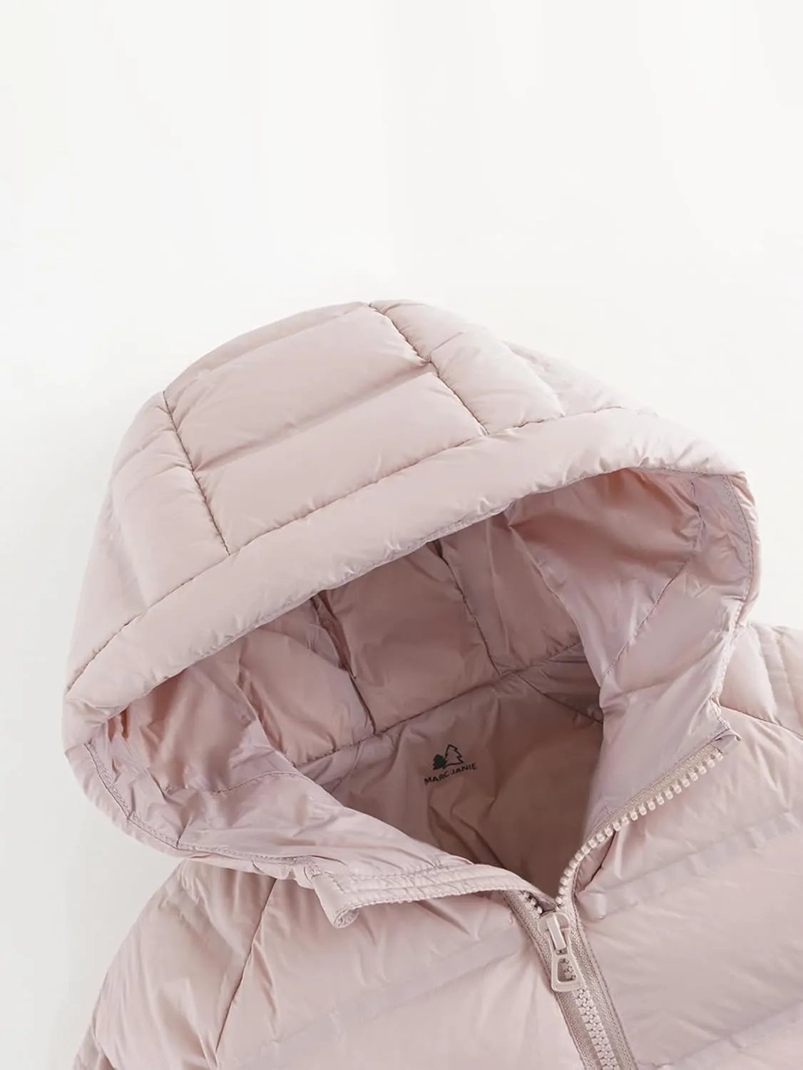 marc & janie Boys Girls Outdoor Hooded Ultralight Down Jacket Long Sleeve Zip Coat Warm Soft Outerwear 241570
