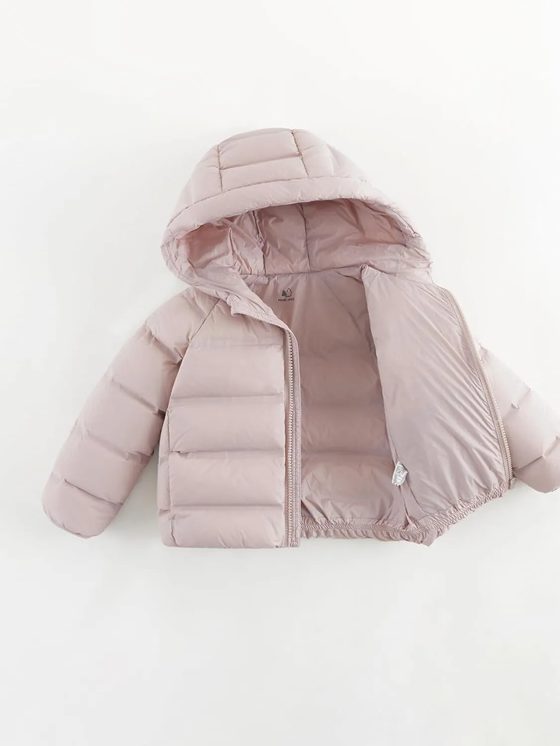 marc & janie Boys Girls Outdoor Hooded Ultralight Down Jacket Long Sleeve Zip Coat Warm Soft Outerwear 241570