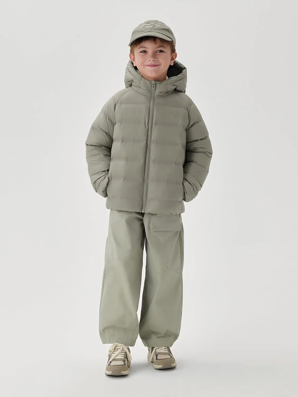 marc & janie Boys Girls Outdoor Hooded Ultralight Down Jacket Long Sleeve Zip Coat Warm Soft Outerwear 241570