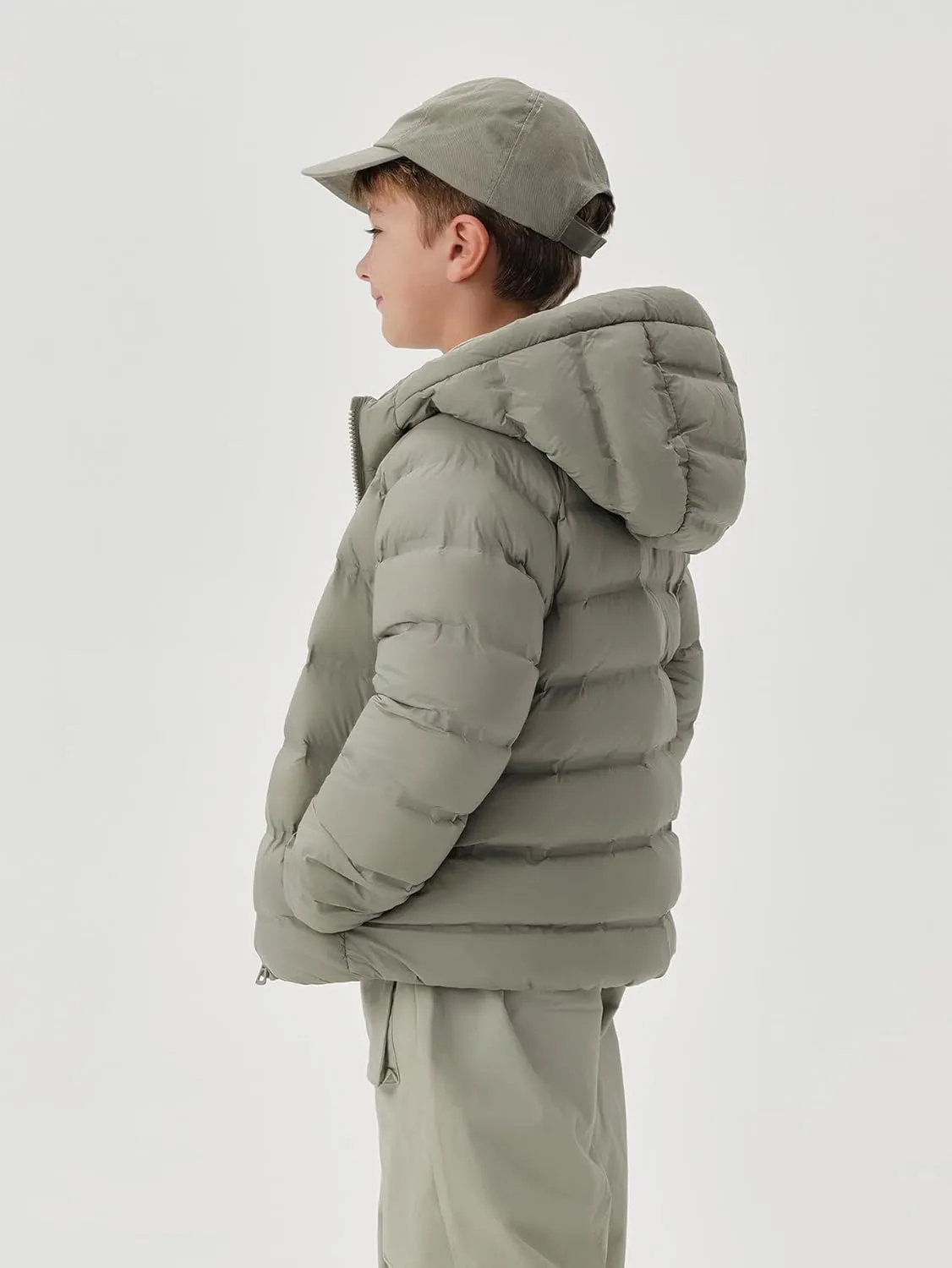 marc & janie Boys Girls Outdoor Hooded Ultralight Down Jacket Long Sleeve Zip Coat Warm Soft Outerwear 241570