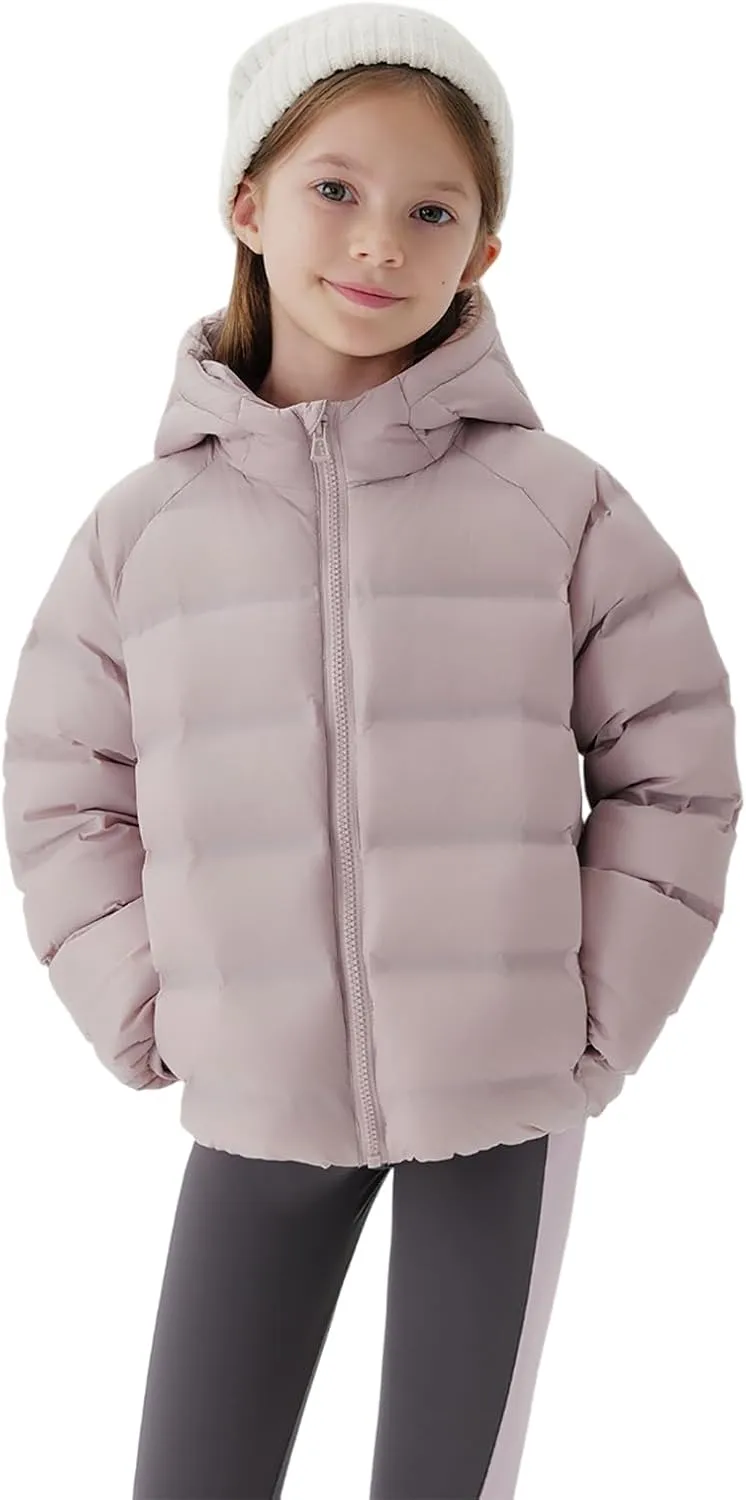 marc & janie Boys Girls Outdoor Hooded Ultralight Down Jacket Long Sleeve Zip Coat Warm Soft Outerwear 241570