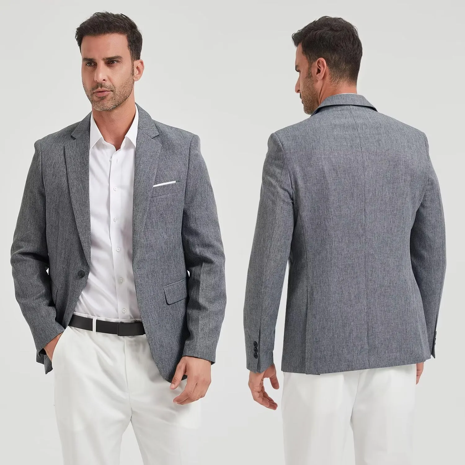 Men Blazer Slim Fit Sport Coat Casual One Button Lightweight Business Suit Jackets