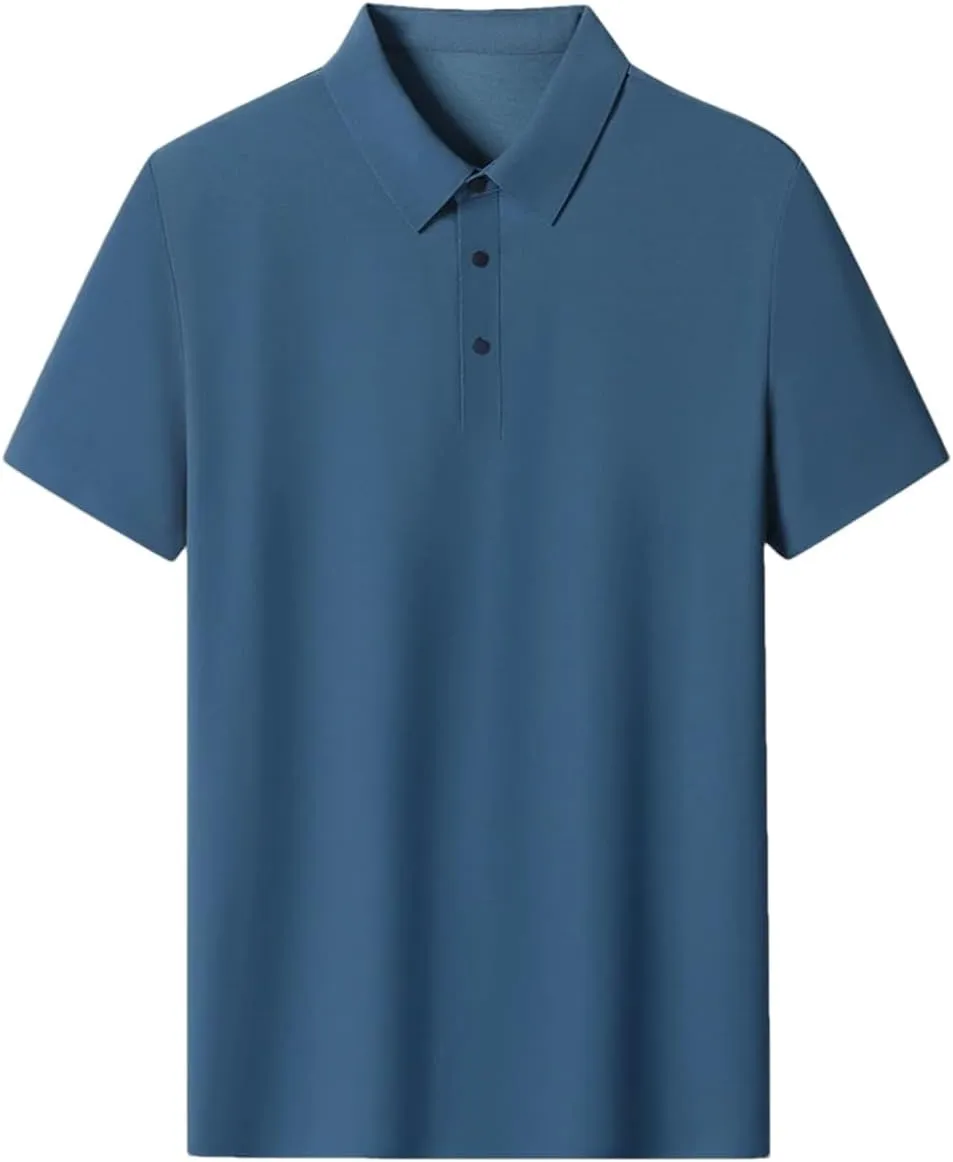 Men Polo Shirts Summer Classic Short-Sleeved Tee Breathable Quick Dry Nylon Golf T Shirts