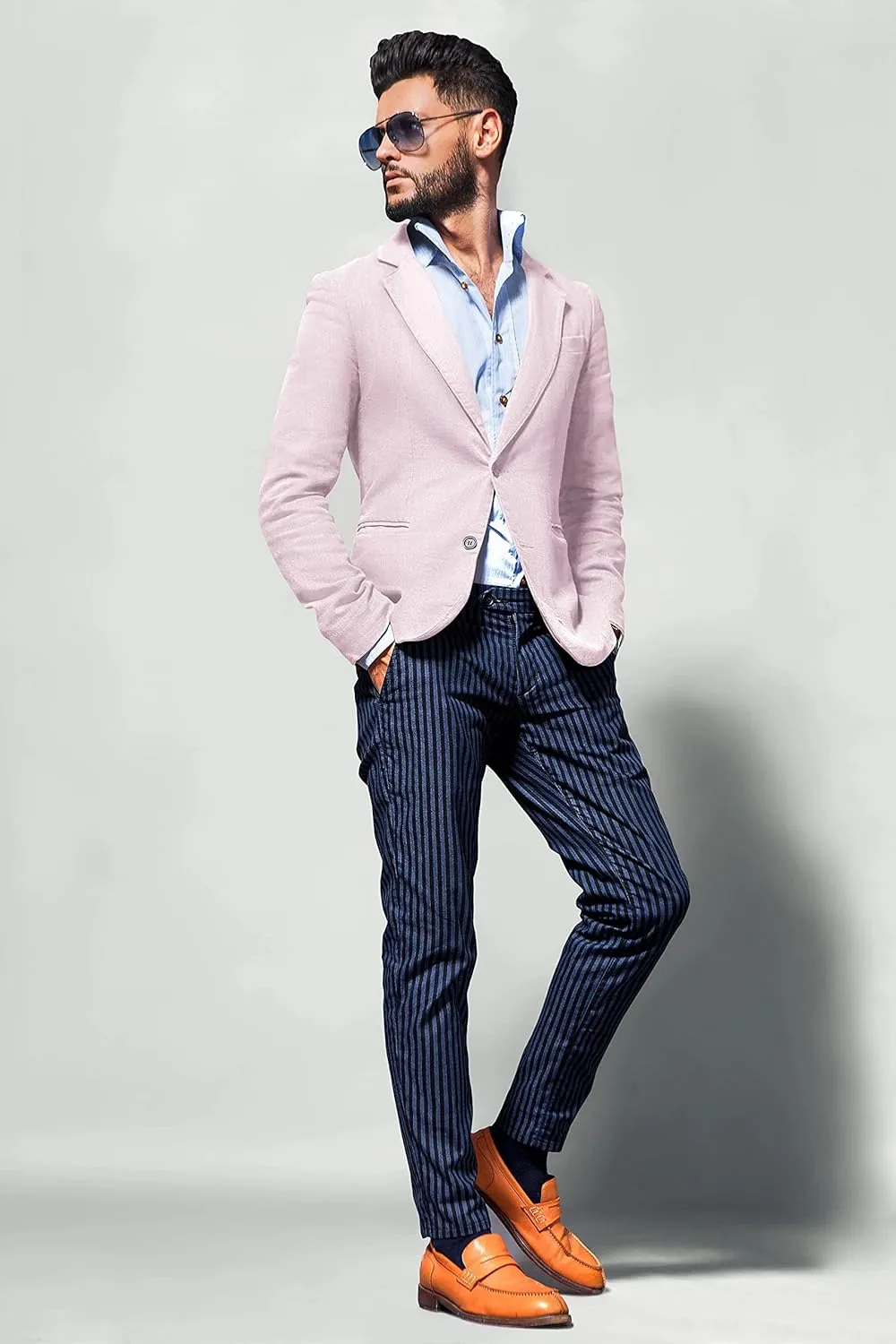 Men's Blazer 2 Button Long Sleeve Regular Fit Suit Sport Coat Jacket Business Casual Lightweight Sport Coat