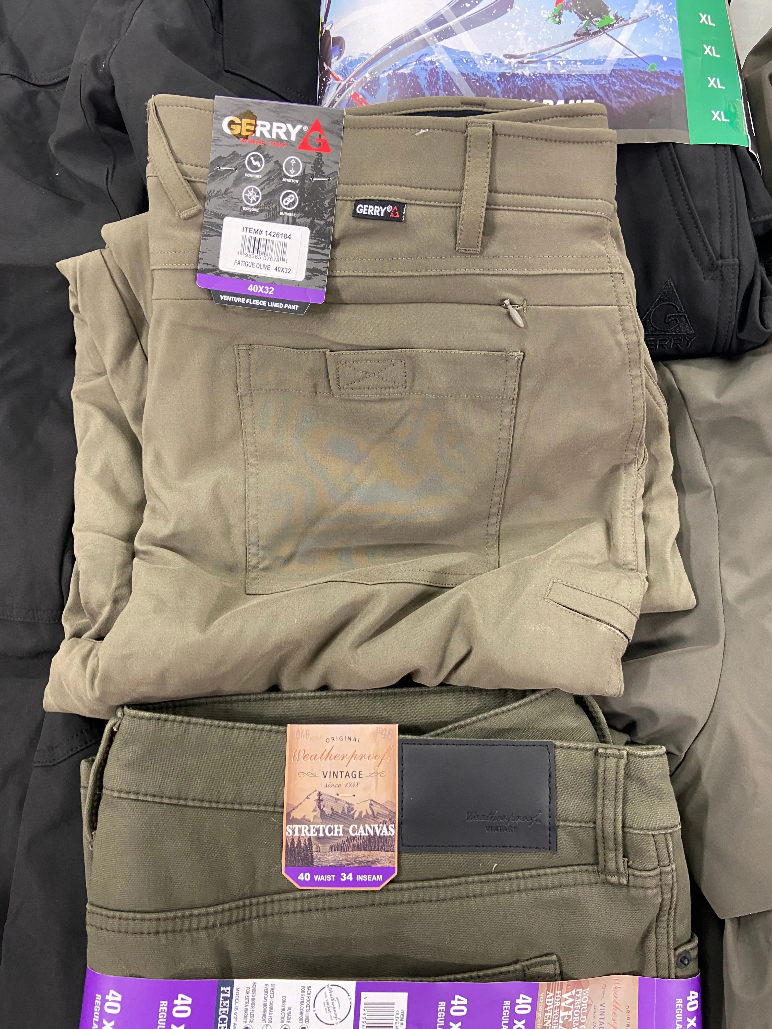 Men's Clothing Jacket & Pants, Wholesale Lot, TOMMY HILFIGER, WEATHERPROOF, GERRY, 5 items, Shelf Pulls, MSRP $430