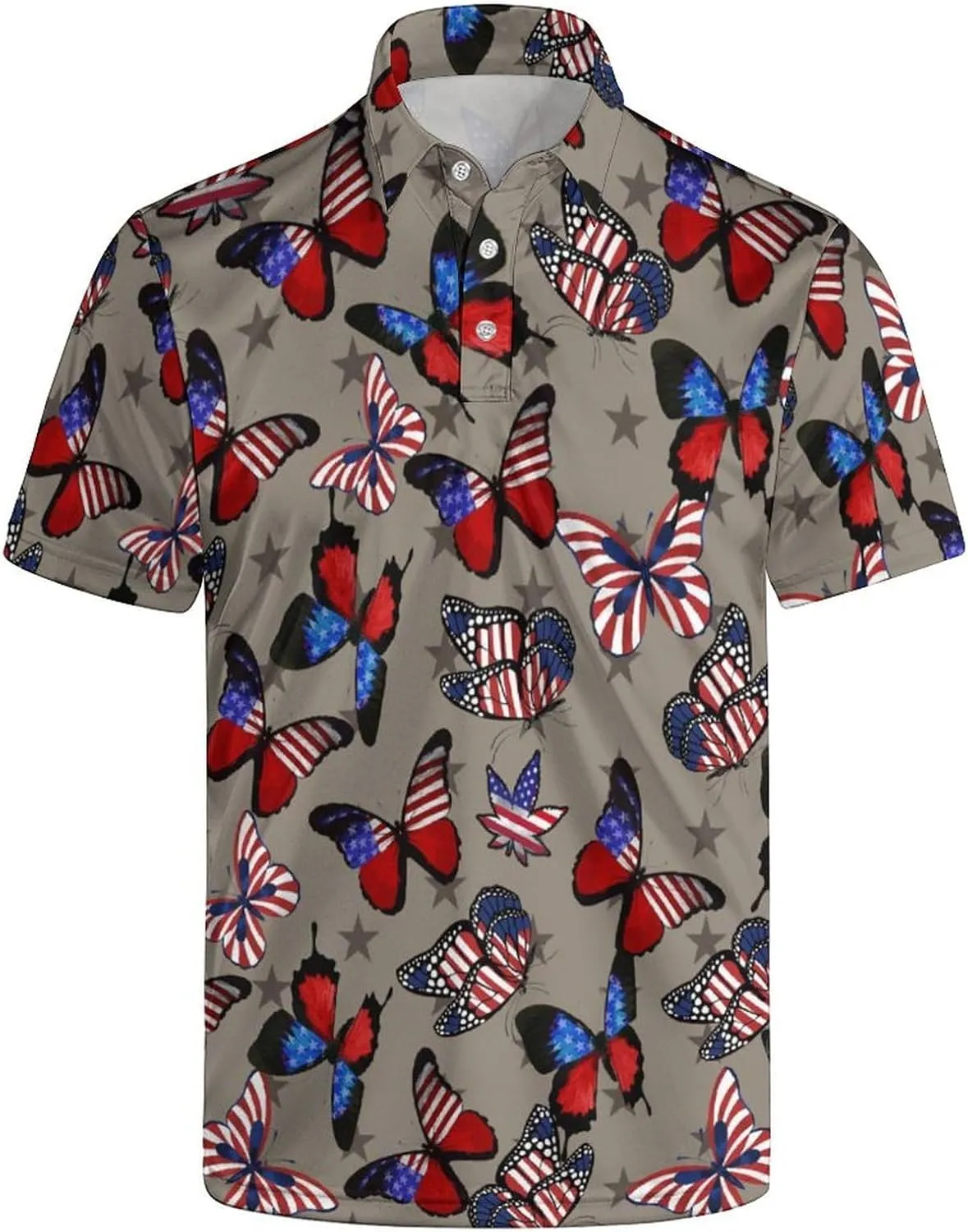 Men's Funny Golf Polo Shirts Short Sleeve Performance Golf Shirts Hawaiian Golf Polos for Summer
