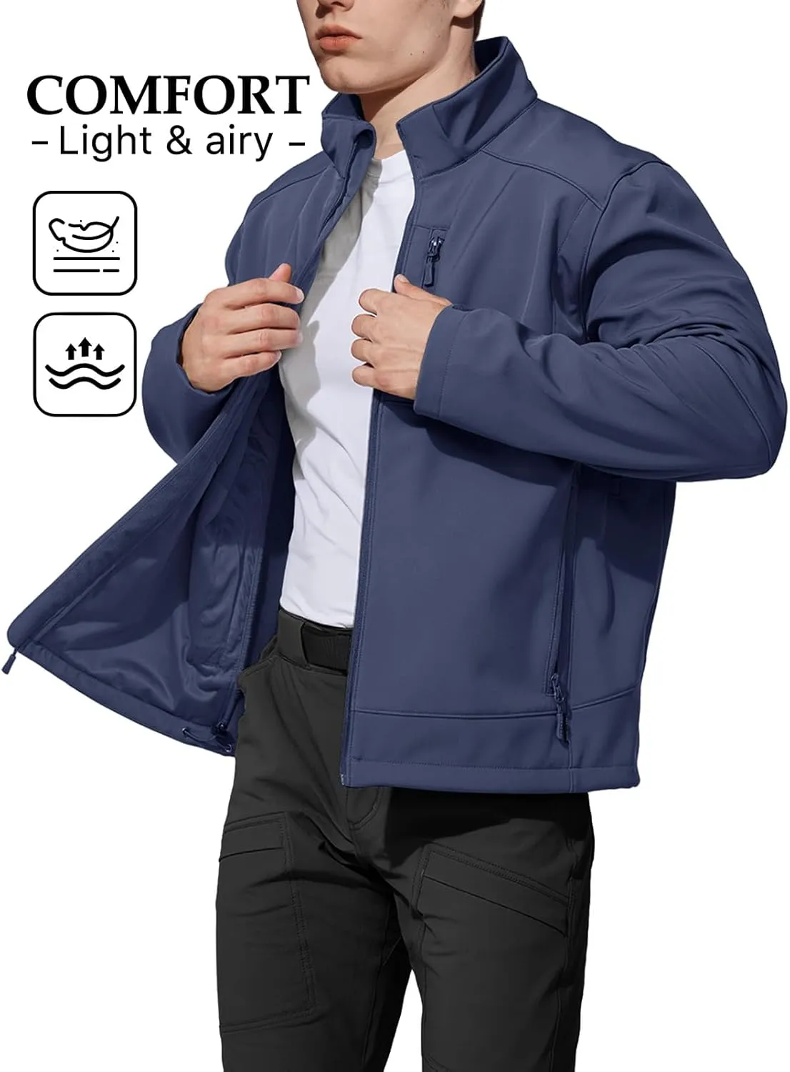 Mens Jacket Waterproof Hooded Coats Tactical Soft Shell Jackets for Men