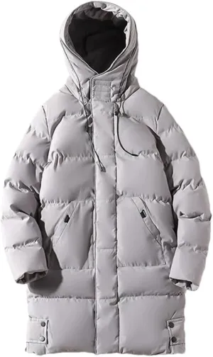Men's Long Coat Winter Cotton Padded Jacket Oversize Hood Parka Outerwear Thick Warm Windbreaker