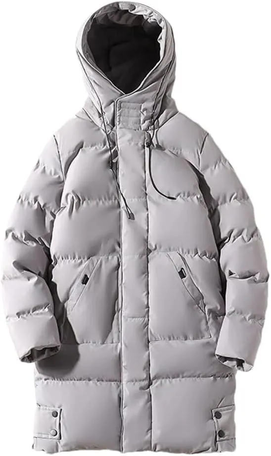 Men's Long Coat Winter Cotton Padded Jacket Oversize Hood Parka Outerwear Thick Warm Windbreaker