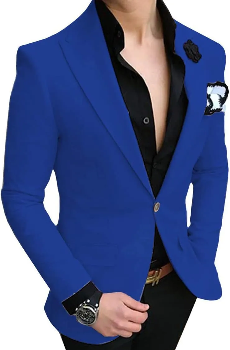 Men's Separate Jacket Slim Fit Formal Wedding Blazer One Button Single Breasted Sport Coat for Dinner, Prom(Only 1 Jacket)