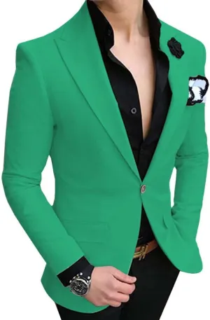 Men's Separate Jacket Slim Fit Formal Wedding Blazer One Button Single Breasted Sport Coat for Dinner, Prom(Only 1 Jacket)