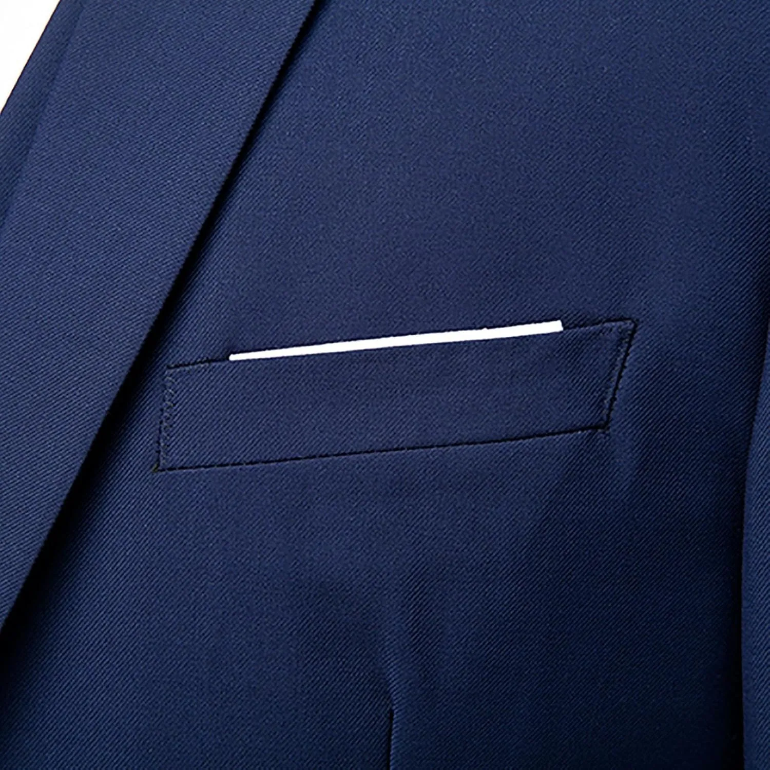 Men's Slim Fit Blue 3 Piece Suit Set - Blazer, Vest, Pants - Wedding, Business, Prom, Tuxedo Suits