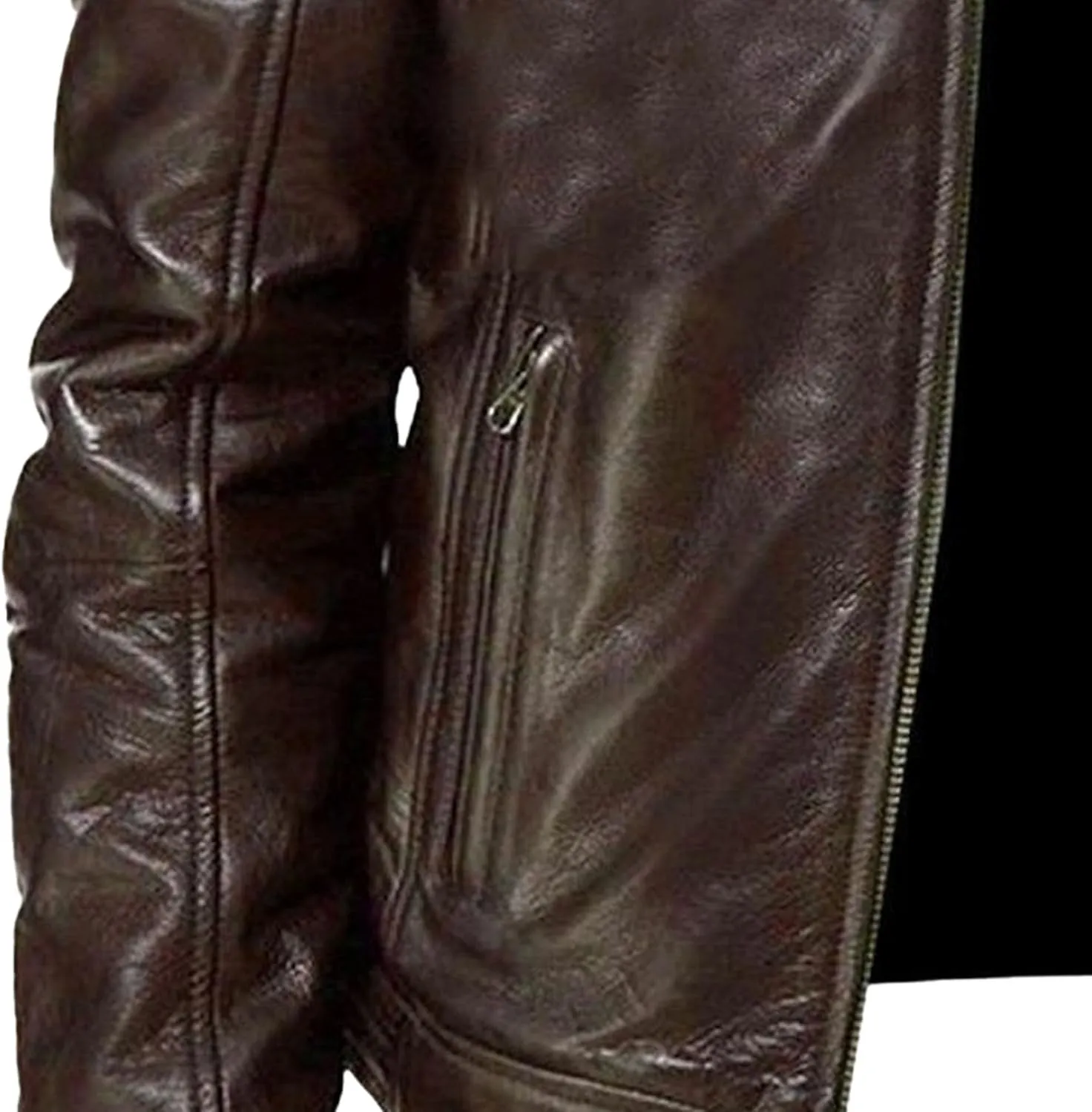 Mens Stand Collar Leather Jacket Casual Biker Motorcycle PU Jackets Slim Fit Motorcyle Lightweight Coat