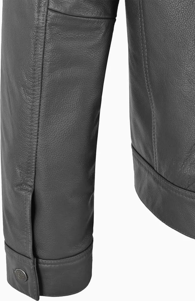 Mens Trucker Leather Jacket Vintage Genuine Lambskin Leather Jacket Men Shirt Style Man Leather Jacket