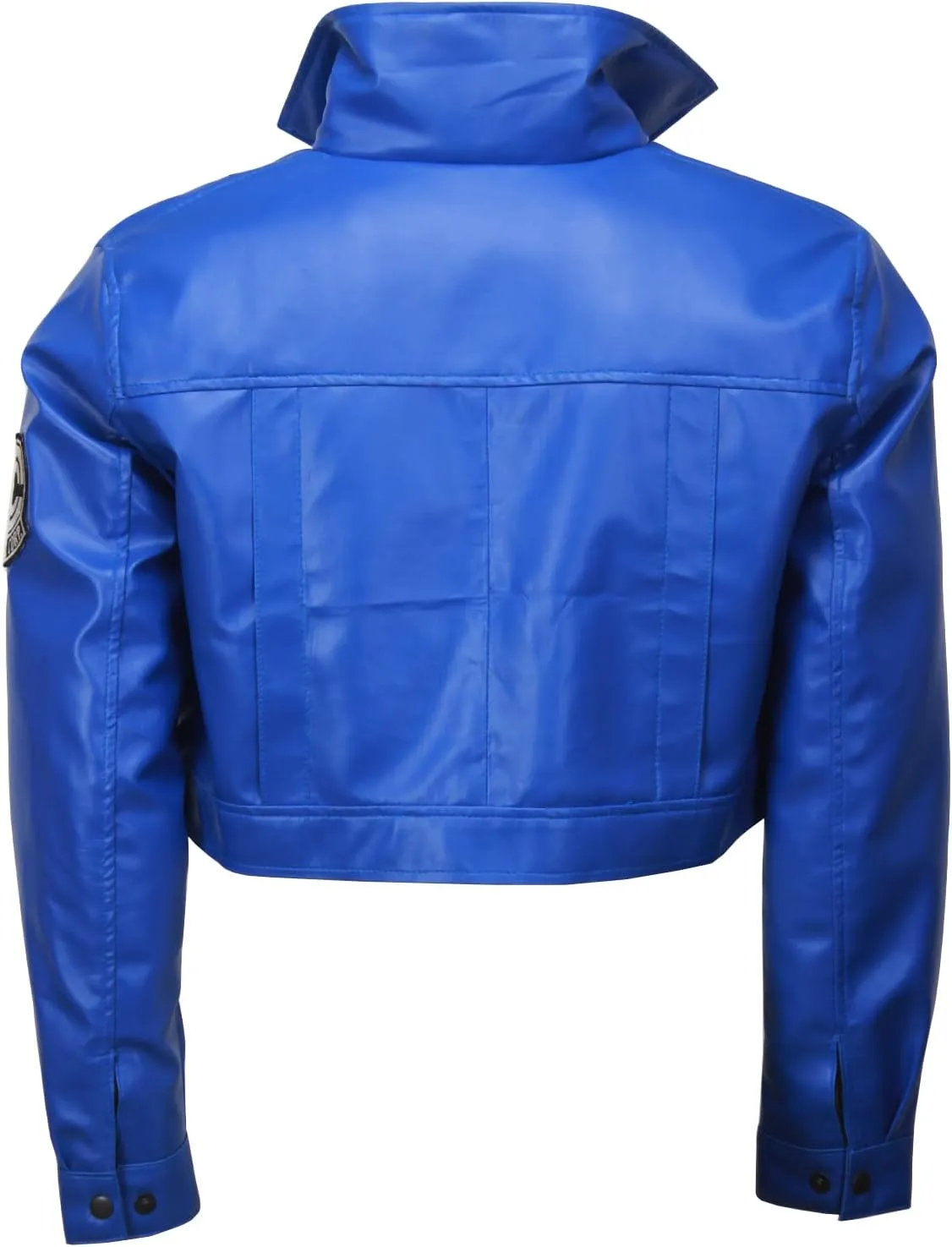 Men's Trunks Blue Dragon Z Cropped Fit Anime Costume Faux Leather Jacket Unisex