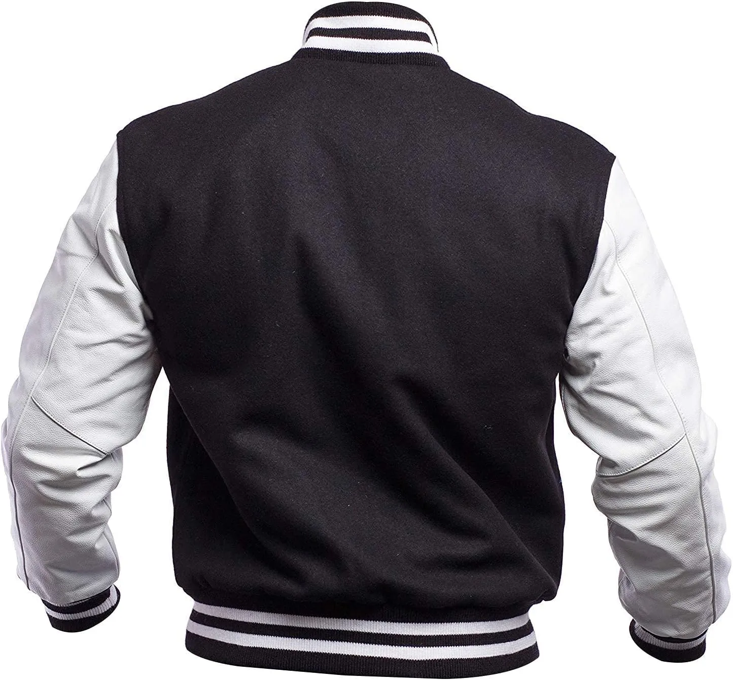 Men's Varsity Letterman Jacket - High School College Baseball Bomber Jacket Wool   Faux Leather Jacket Men