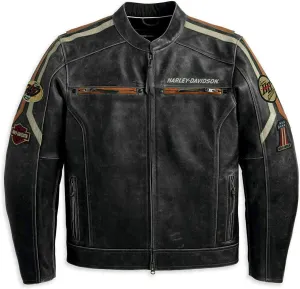 Mens Vintage Harley Retro Motorcycle Distressed Leather Jacket, HD Motorbike Wear Cafe Racer Leather Jacket for Men