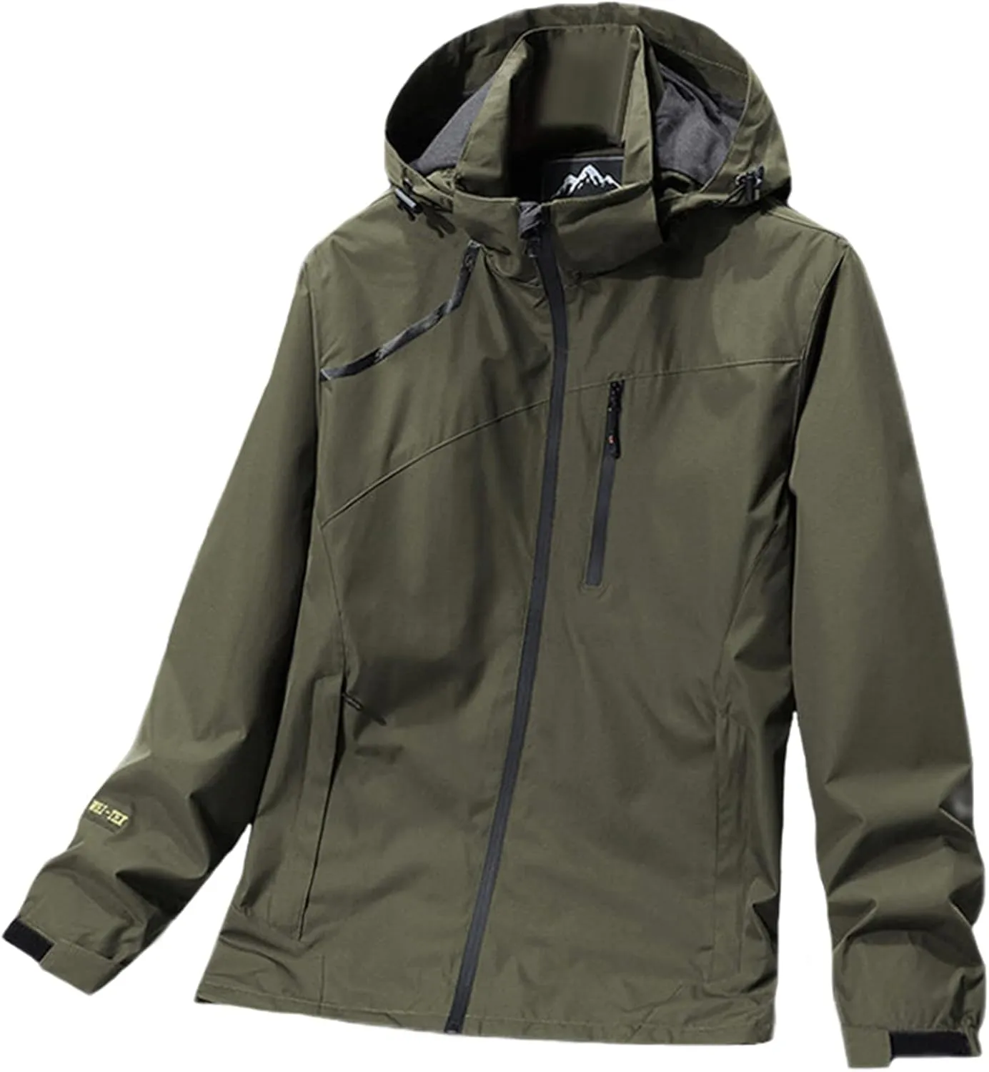 Men's Waterproof Rain Jacket Lightweight Raincoat Hooded Trench Outdoor Windbreaker for Hiking Travel