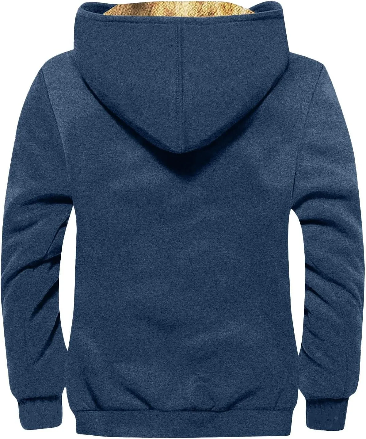 Men's Western Vintage Print Sherpa Fleece Lined Jackets Winter Warm Cozy Outerwear Quilted Down Varsity Coat Hooded