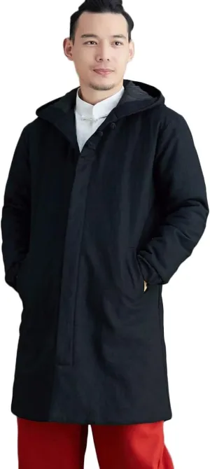 Men's Winter Jacket Coat Fashion Thick Warm Soft Cotton Padded Wadded Jacket Hooded Parkas