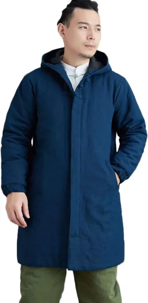 Men's Winter Jacket Coat Fashion Thick Warm Soft Cotton Padded Wadded Jacket Hooded Parkas