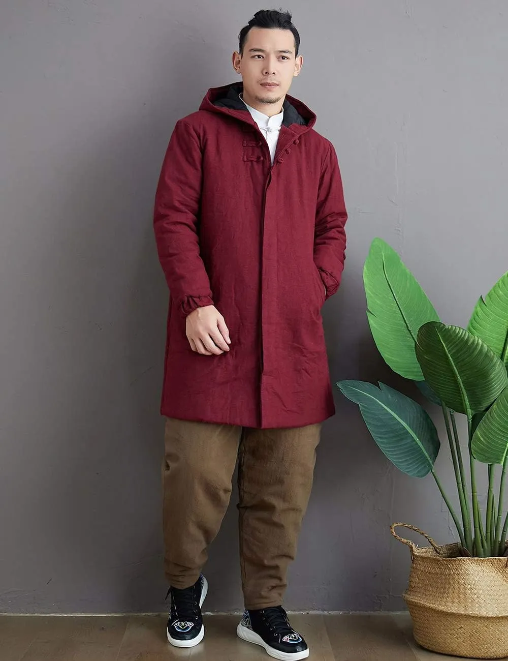 Men's Winter Jacket Coat Fashion Thick Warm Soft Cotton Padded Wadded Jacket Hooded Parkas