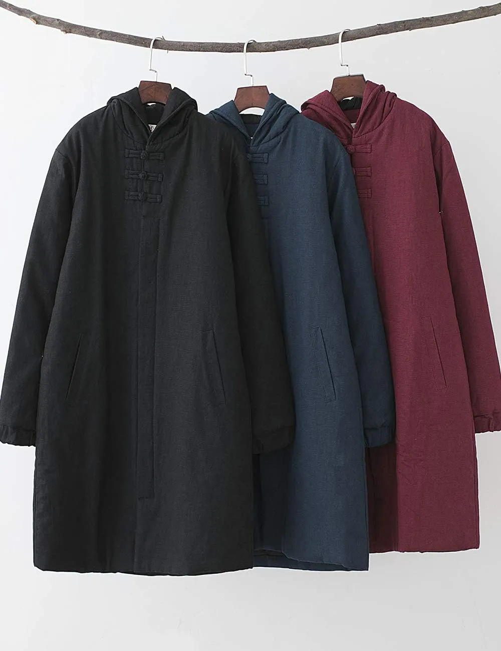 Men's Winter Jacket Coat Fashion Thick Warm Soft Cotton Padded Wadded Jacket Hooded Parkas