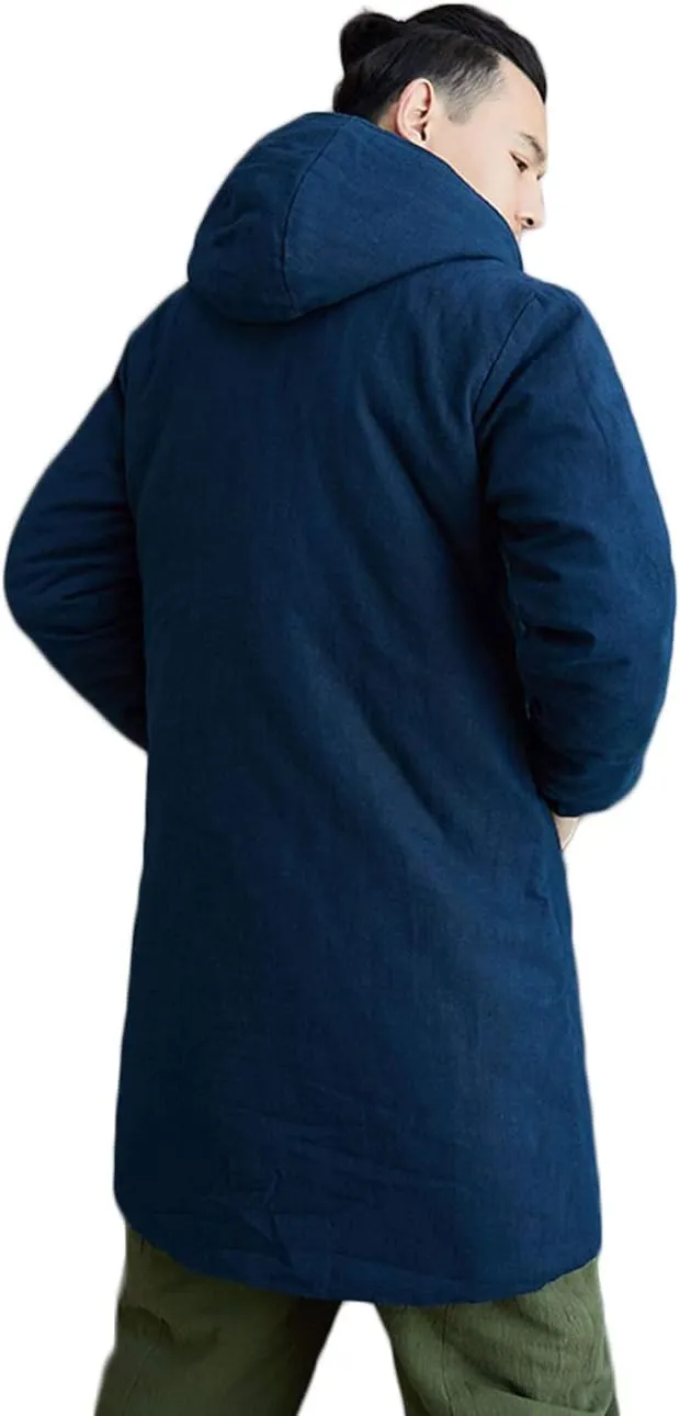 Men's Winter Jacket Coat Fashion Thick Warm Soft Cotton Padded Wadded Jacket Hooded Parkas