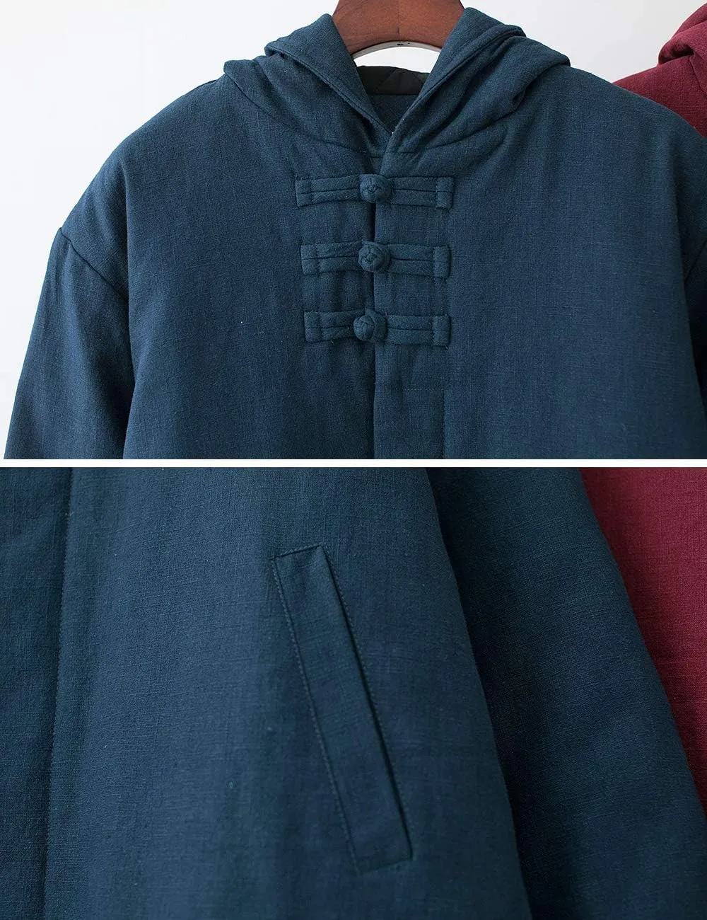 Men's Winter Jacket Coat Fashion Thick Warm Soft Cotton Padded Wadded Jacket Hooded Parkas