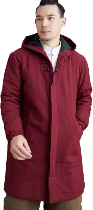 Men's Winter Jacket Coat Fashion Thick Warm Soft Cotton Padded Wadded Jacket Hooded Parkas