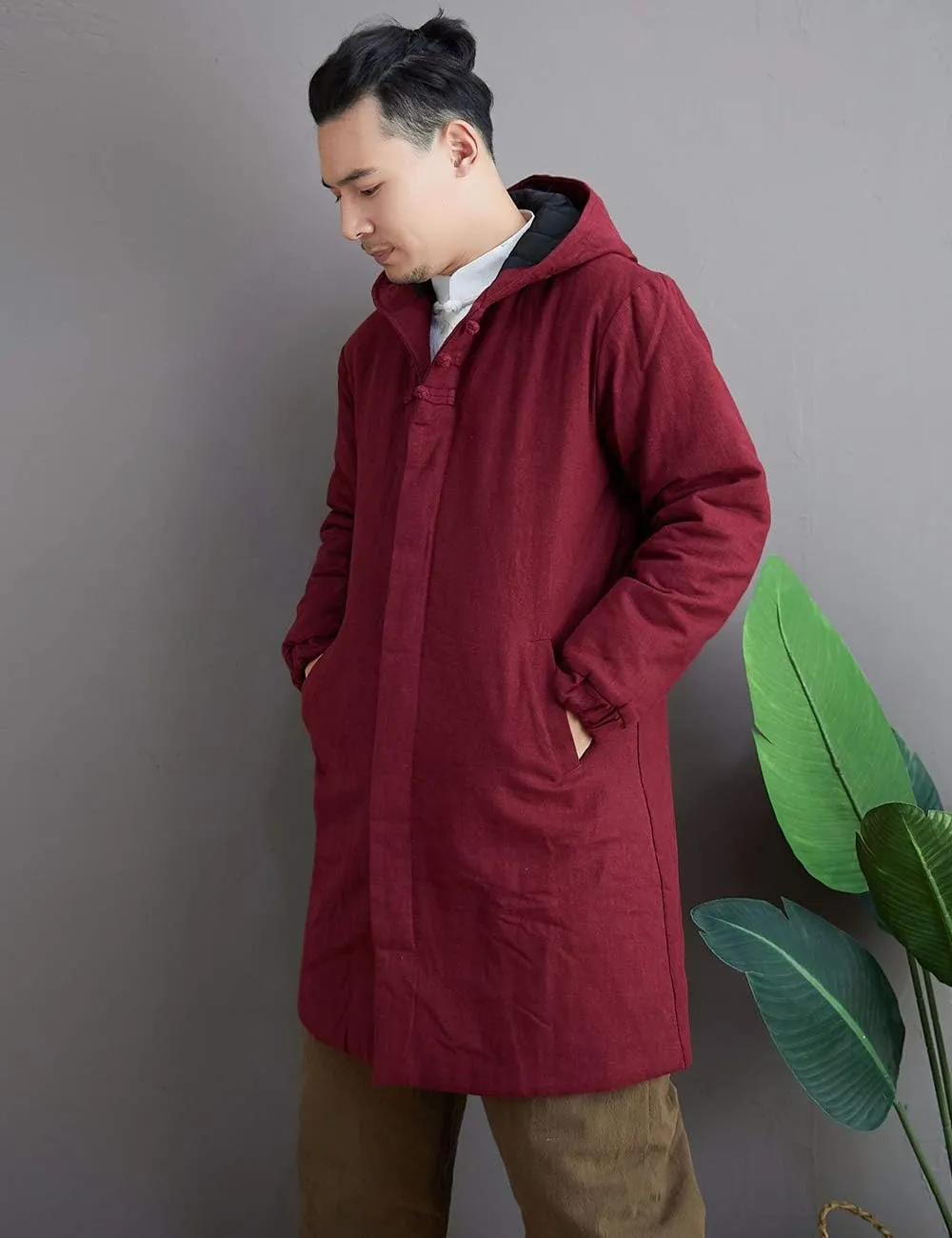 Men's Winter Jacket Coat Fashion Thick Warm Soft Cotton Padded Wadded Jacket Hooded Parkas