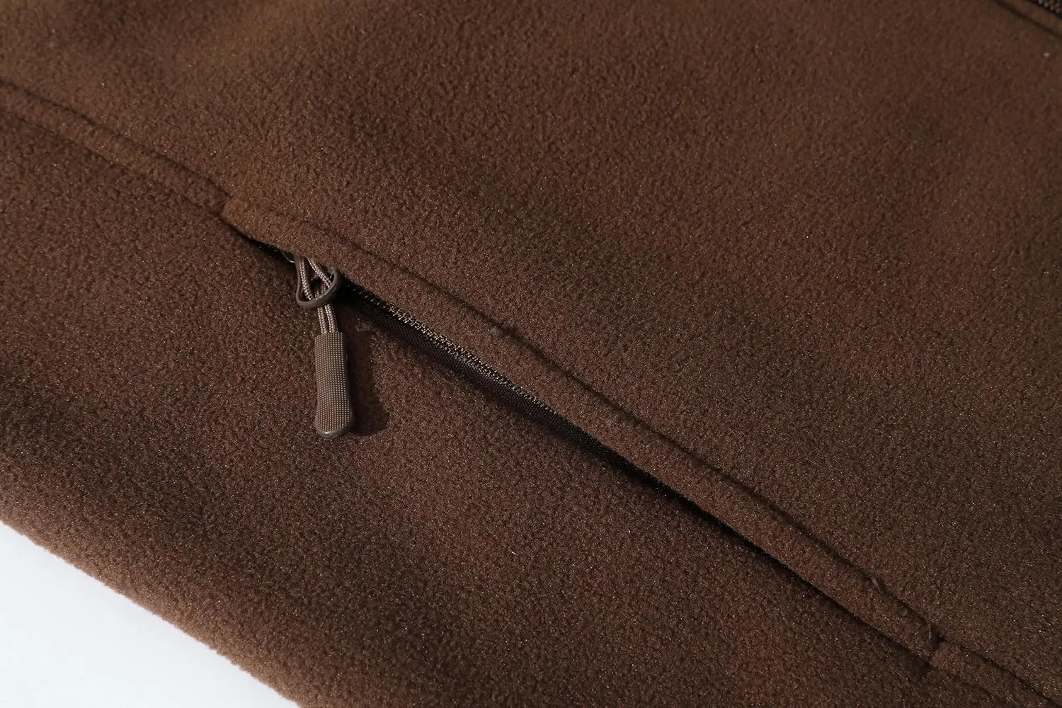 Men's Winter Outdoor Coat Full-Zip Heavy Fleece Jacket Warm Soft Fuzzy Winter Coat Sweatshirt with Pockets