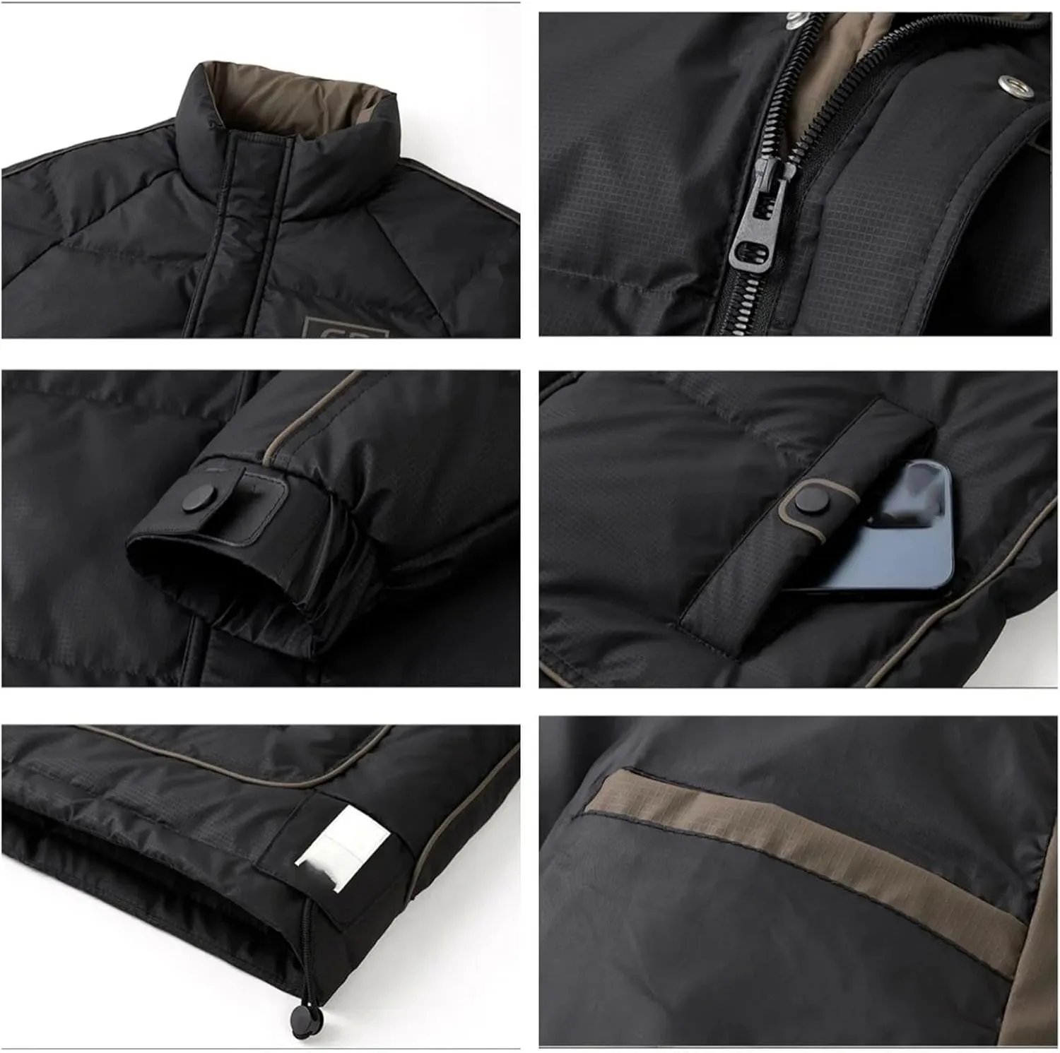 Men's Winter Short and Thick Trendy Men's Casual Warm Stand up Collar Coat Down Jacket
