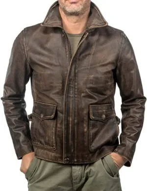 MHS Men's Raiders Harrison the Lost Ark jacket, Vintage Indiana Brown Leather Jacket, American Indi Jones Leather Coat