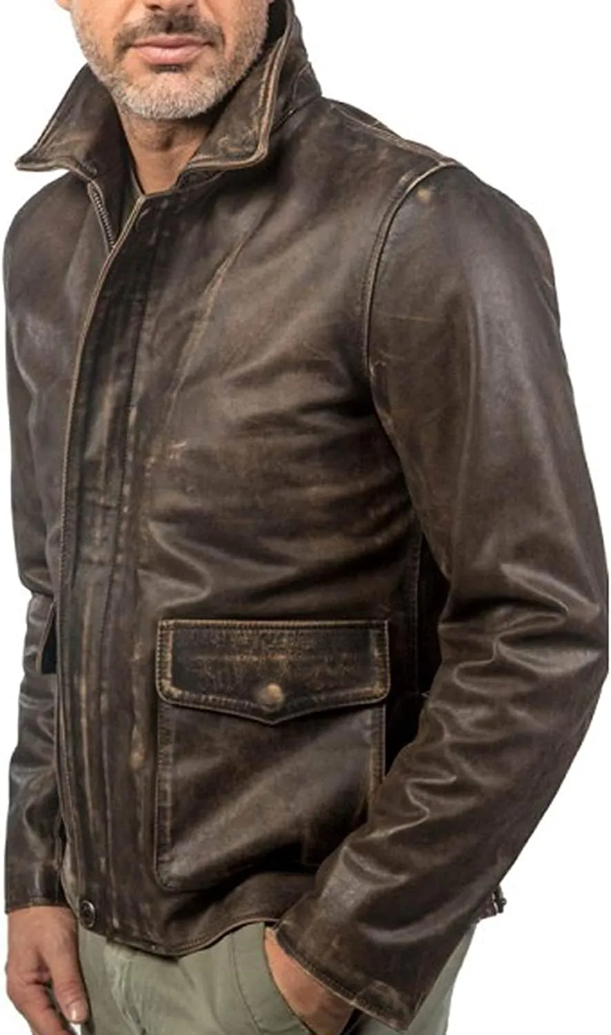 MHS Men's Raiders Harrison the Lost Ark jacket, Vintage Indiana Brown Leather Jacket, American Indi Jones Leather Coat
