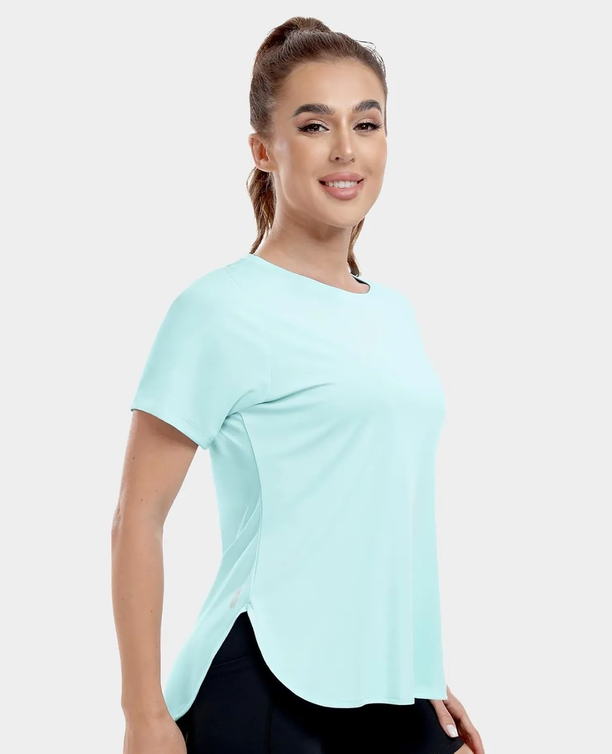 MIER Womens UPF 50  Sun Protection Workout Tops Short Sleeve UV SPF T-Shirts for Athletic Gym Exercise Yoga, Dry Fit