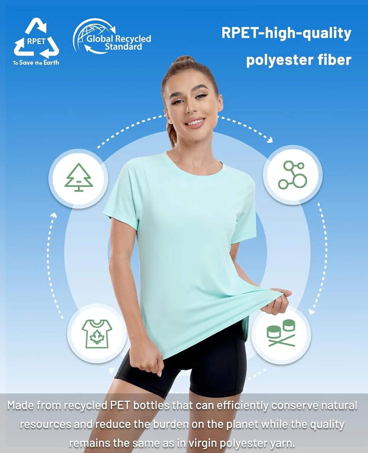 MIER Womens UPF 50  Sun Protection Workout Tops Short Sleeve UV SPF T-Shirts for Athletic Gym Exercise Yoga, Dry Fit