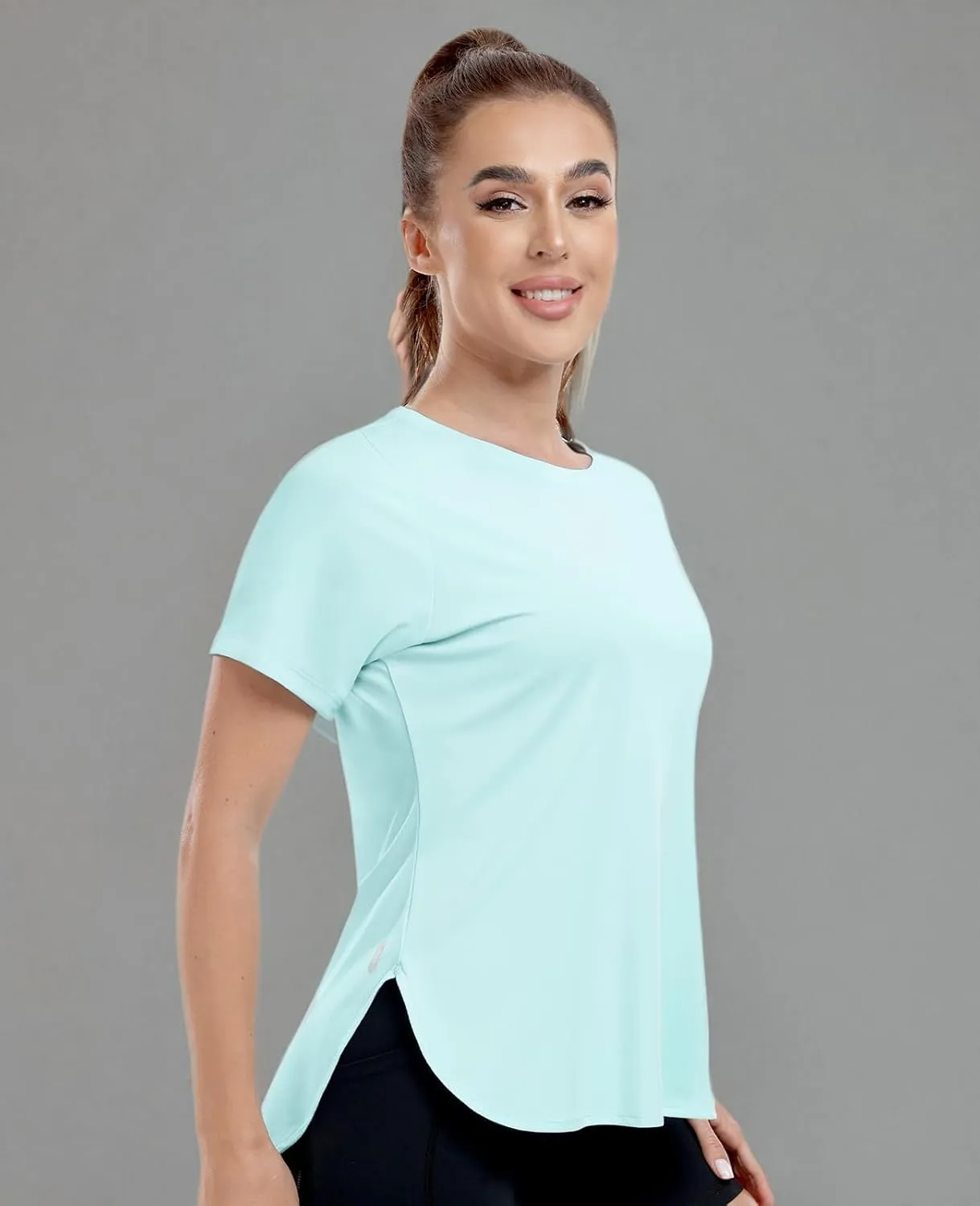 MIER Womens UPF 50  Sun Protection Workout Tops Short Sleeve UV SPF T-Shirts for Athletic Gym Exercise Yoga, Dry Fit