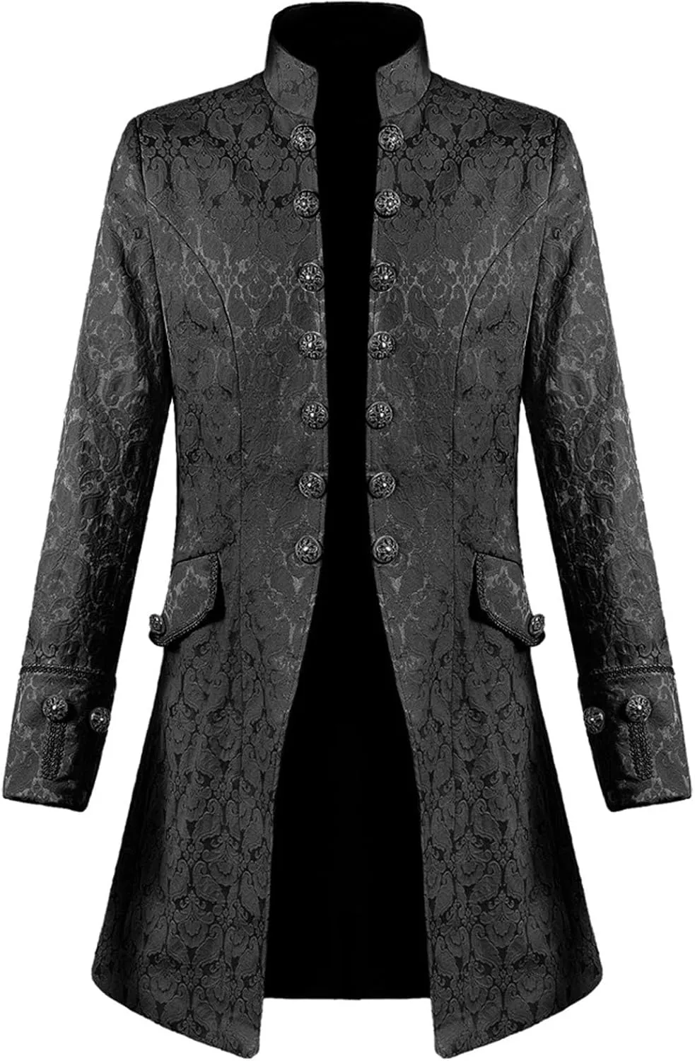 Muscularfit Mens Cosplay Costumes Medieval Steampunk Jacket Standing Collar Long Trench Coat Halloween Costumes Renaissance