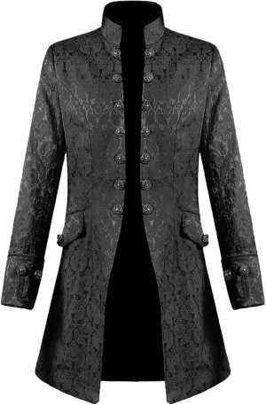 Muscularfit Mens Cosplay Costumes Medieval Steampunk Jacket Standing Collar Long Trench Coat Halloween Costumes Renaissance