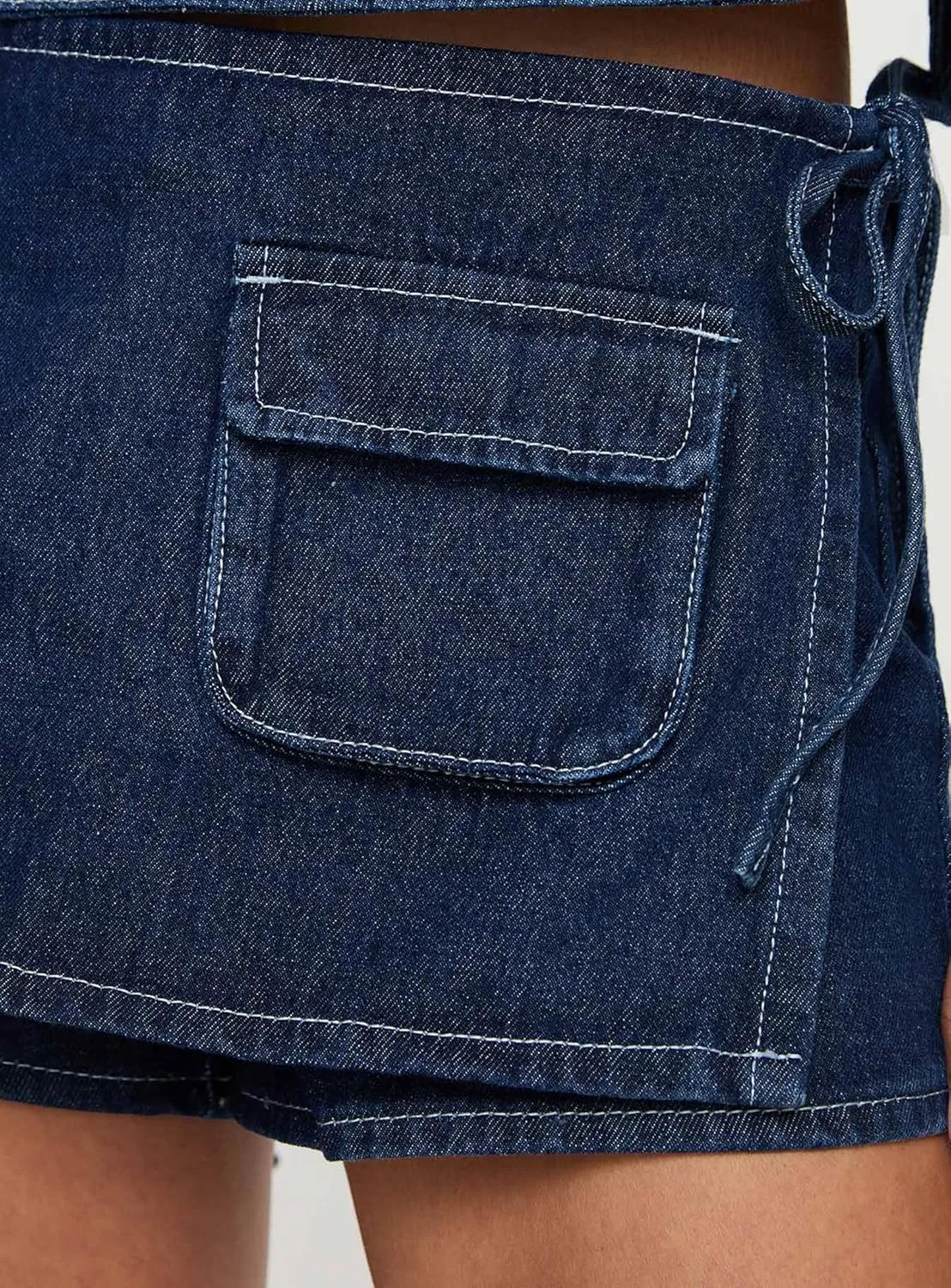 Mxiqqpltky Y2k Cargo Denim Skirt Women Low Rise Bodycon Mini Jean Skirt Shorts Skorts