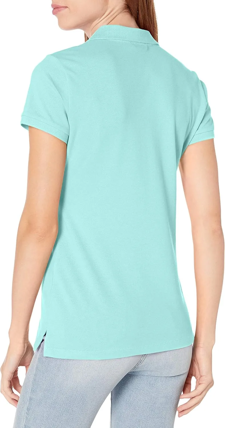 Nautica Women's 5-Button Short Sleeve Cotton Polo Shirt