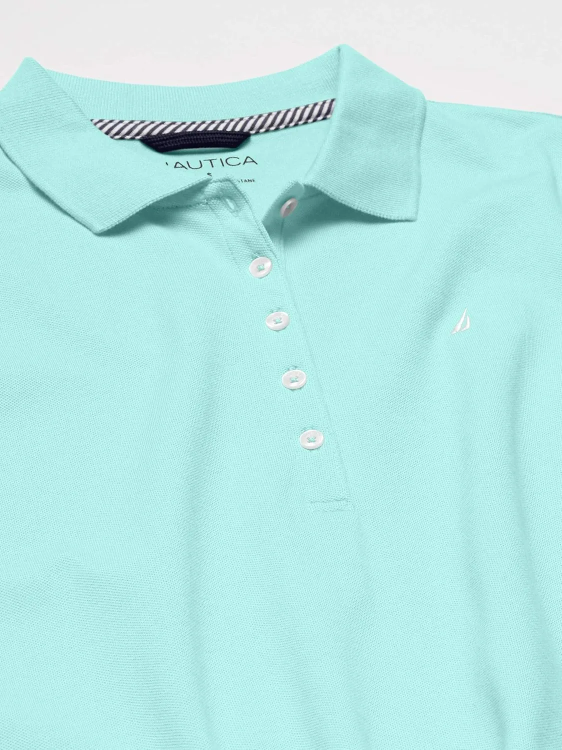 Nautica Women's 5-Button Short Sleeve Cotton Polo Shirt